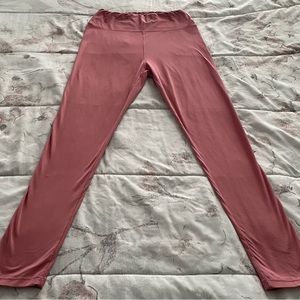 Blush pink Y2K high rise athletic athleisure workout boho leggings, one size